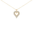 14K Yellow Gold Plated .925 Sterling Silver 3.00 Cttw Round Cut Diamond Cluster Heart 18