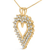 14K Yellow Gold Plated .925 Sterling Silver 3.00 Cttw Round Cut Diamond Cluster Heart 18