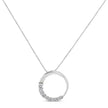14K White Gold 1/4 Cttw Round-Cut Graduating Diamond Open Circle Hoop 18