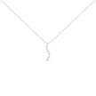 14K White Gold 3.0 Cttw Round-Brilliant & Baguette Cut Diamond S Shaped Graduated 18