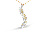AGS Certified 14k Yellow Gold 3.0 Cttw Baguette and Brilliant Round-Cut Diamond Journey 18