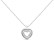 .925 Sterling Silver 1.0 Ctw Diamond Shadow Open Heart Halo 18