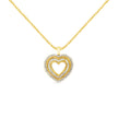 14K Yellow Gold Plated .925 Sterling Silver 1.0 Cttw Round and Baguette-Cut Diamond Composite Hearth 18