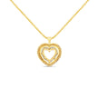 14K Yellow Gold Plated .925 Sterling Silver 1.0 Cttw Round and Baguette-Cut Diamond Composite Hearth 18