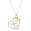 10K Yellow Gold Over .925 Sterling Silver Open Heart with Swirls 18