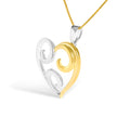 10K Yellow Gold Over .925 Sterling Silver Open Heart with Swirls 18