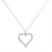 .925 Sterling Silver 1/4 cttw 3-Prong Diamond Open Heart 18