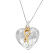 10K Yellow Gold Over Silver Heart Pendant Necklace