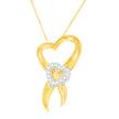 10K Two-Tone Gold 1/10 cttw Diamond Heart Pendant Necklace (H-I, I1-I2)