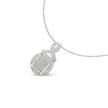.925 Sterling Silver 1/3 cttw Diamond Ribbon and Circle Cluster 18