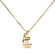 10K Yellow Gold 1/10 Cttw Round Diamond Solitaire Spiral Pendant Necklace