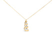 10k Yellow Gold 1/4 Cttw Diamond 3 Stone Swirl and Drop Pendant Necklace