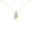 14K Yellow Gold 1 5/8 cttw Princess and Baguette Cut Diamond Fashion Pendant Necklace (G-H, VS2-SI1)