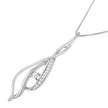 Espira 10K White Gold Round Diamond Accented Open Cascade Twist 18