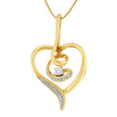 Espira 10K Yellow Gold .03 Cttw Diamond-Accented Round-Cut Diamond Swirl Open Heart 18