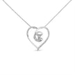 .925 Sterling Silver 1/4 Cttw Brilliant-Cut Diamond Open Heart Twisted Awareness Ribbon 18
