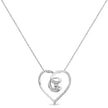.925 Sterling Silver 1/4 Cttw Brilliant-Cut Diamond Open Heart Twisted Awareness Ribbon 18