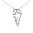 10K Yellow Gold over .925 Sterling Silver 1/4 Cttw Diamond Angel Wing 18