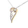 10K Yellow Gold over .925 Sterling Silver 1/4 Cttw Diamond Angel Wing 18