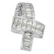 14K White Gold 2 cttw Princess and Baguette Cut Diamond Ribbon Pendant Necklace (H-I, SI-SI2)