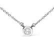10K White Gold 1/10 Carat Round Brilliant-Cut Diamond Modern Bezel-Set Solitaire 16