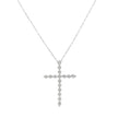 .925 Sterling Silver 1/6 Cttw Brilliant-Cut Diamond Miracle-Set Shared Prong Cross 18