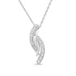 .925 Sterling Silver Diamond Accent Bypass Curve 18