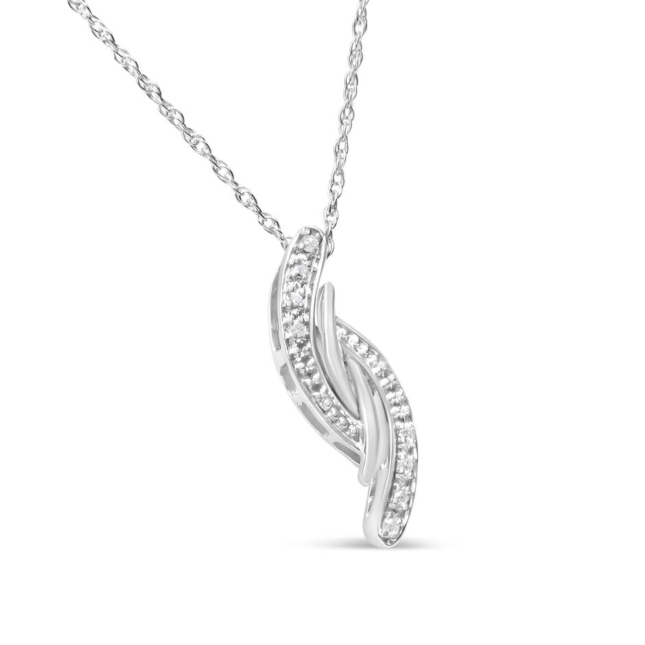 .925 Sterling Silver Diamond Accent Bypass Curve 18