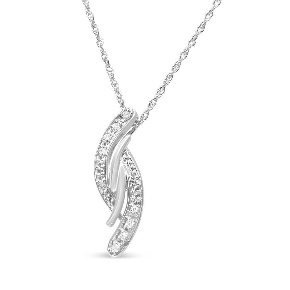 .925 Sterling Silver Diamond Accent Bypass Curve 18