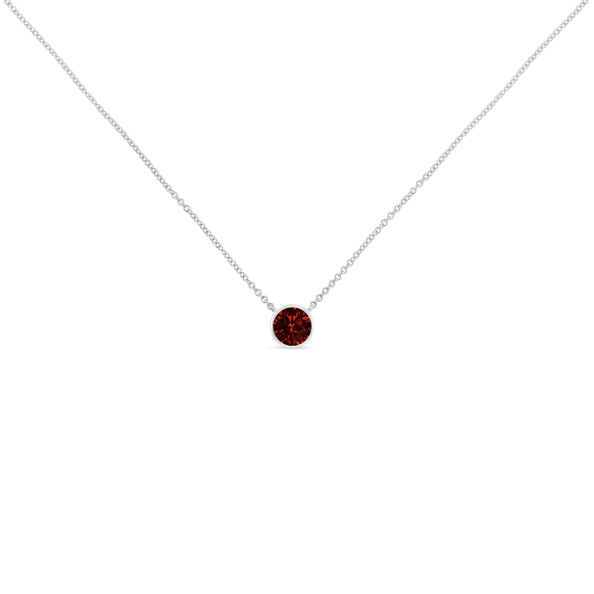 .925 Sterling Silver 3.5mm Red Garnet Gemstone Solitaire 18