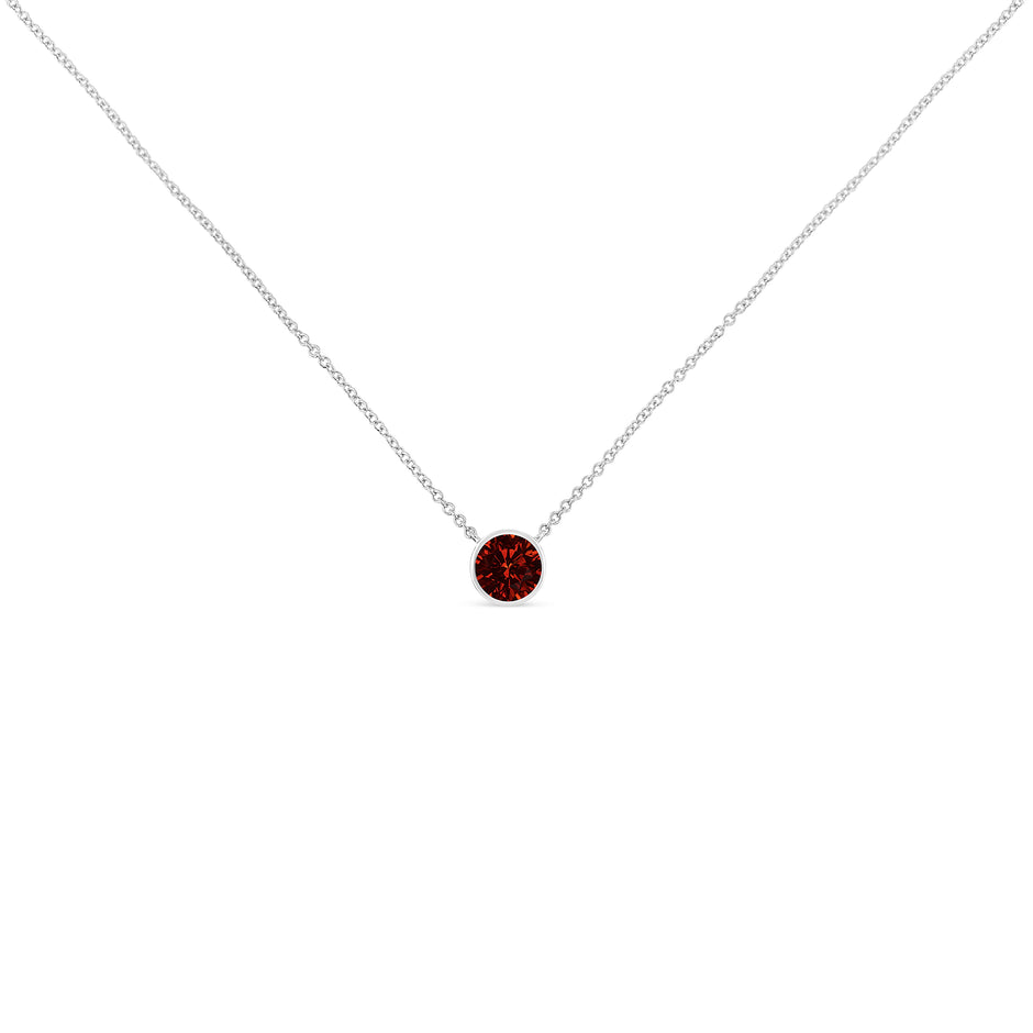 .925 Sterling Silver 3.5mm Red Garnet Gemstone Solitaire 18