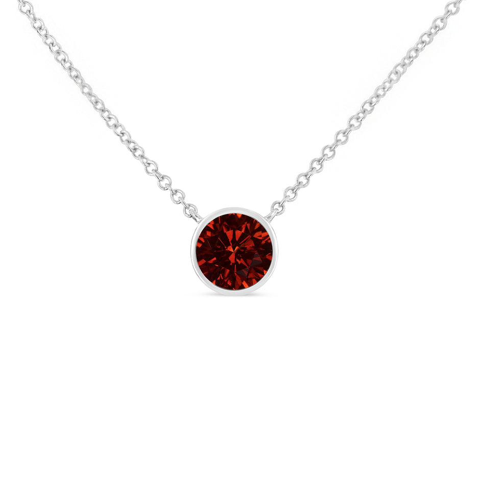 .925 Sterling Silver 3.5mm Red Garnet Gemstone Solitaire 18