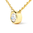 10K Yellow Gold 1/3 Carat Round Brilliant-Cut Diamond Modern Bezel-Set Solitaire 16