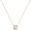 AGS Certified 10K Rose Gold 1/5 Cttw Bezel Set Round Diamond Solitaire 16-18