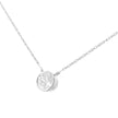 AGS Certified 10K White Gold 1/5 Cttw Bezel Set Round Diamond Solitaire 16-18