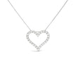 .925 Sterling Silver 2.0 Cttw Diamond Open Heart 18