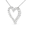 .925 Sterling Silver 2.0 Cttw Diamond Open Heart 18