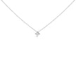 10K White Gold 1/10 Cttw Bezel Set Solitaire Princess Cut Diamond Kite Shaped Pendent Necklace - 18