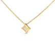 10K Yellow Gold 1/5 Cttw Bezel Set Princess Diamond Kite Shaped Solitaire Pendent Necklace