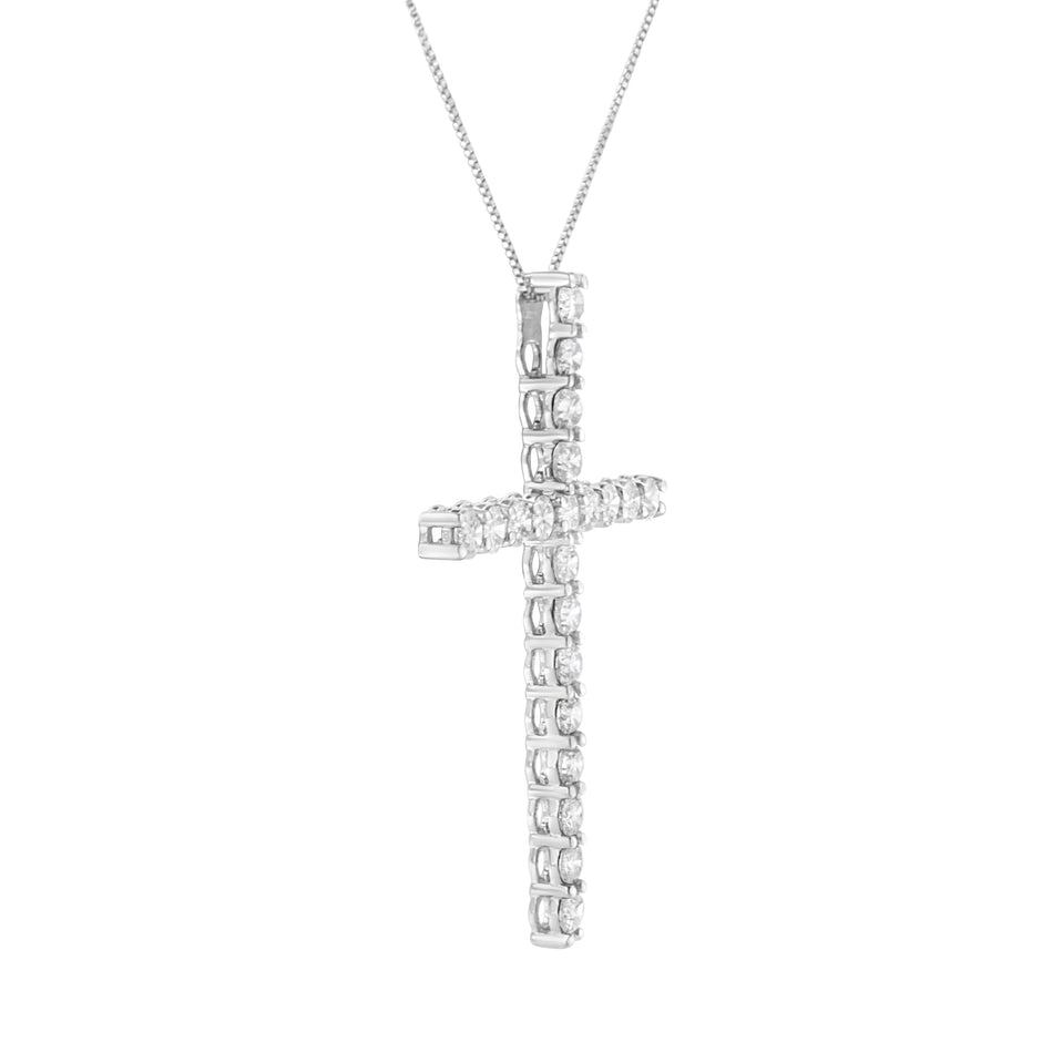 .925 Sterling Silver 4.0 Cttw Diamond 2-1/4