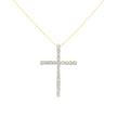 10K Yellow Gold Plated .925 Sterling Silver 4.0 Cttw Round Cut Diamond Cross Pendant Necklace (J-K Color, I1-I2 Clarity) - 18