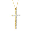 10K Yellow Gold Plated .925 Sterling Silver 4.0 Cttw Round Cut Diamond Cross Pendant Necklace (J-K Color, I1-I2 Clarity) - 18