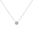 .925 Sterling Silver 1/2 Cttw Round Diamond Halo Circle Pendant 18