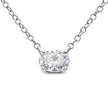 14K White Gold 1/2 Cttw Lab Grown Oval Shape Solitaire Diamond East West 18