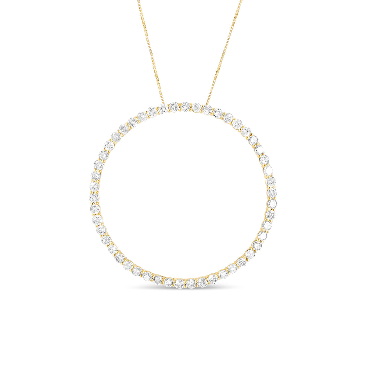 10K Yellow Gold Plated .925 Sterling Silver 4 Cttw Diamond Circle Hoop 18