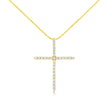 10K Yellow Gold Plated .925 Sterling Silver 3.0 Cttw Prong-Set Round Brilliant Cut Diamond Cross 18