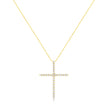 10K Yellow Gold Plated .925 Sterling Silver 3.0 Cttw Prong-Set Round Brilliant Cut Diamond Cross 18