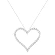 .925 Sterling Silver 3.0 cttw Round-Cut Diamond Open Heart Pendant Necklace (I-J Color, I2-I3 Clarity) - 18