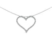 14K White Gold 3.0 Cttw Lab Grown Diamond Open Heart Pendant Necklace