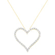 10k Yellow Gold Plated .925 Sterling Silver 3.0 cttw Round-Cut Diamond Open Heart Pendant Necklace (J-K Color, I1-I2 Clarity) - 18